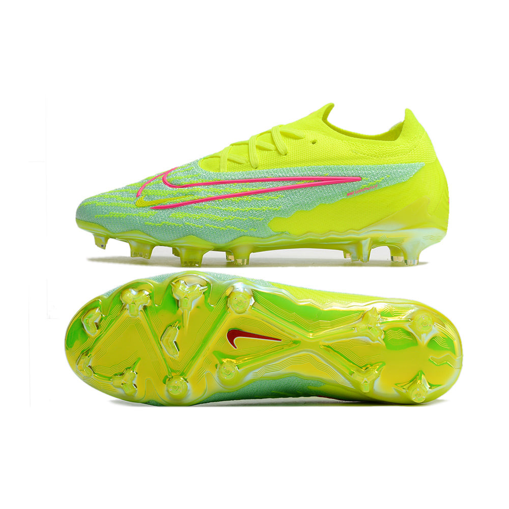 Chuteira Campo Nike Phantom GX Elite FG Verde e Rosa