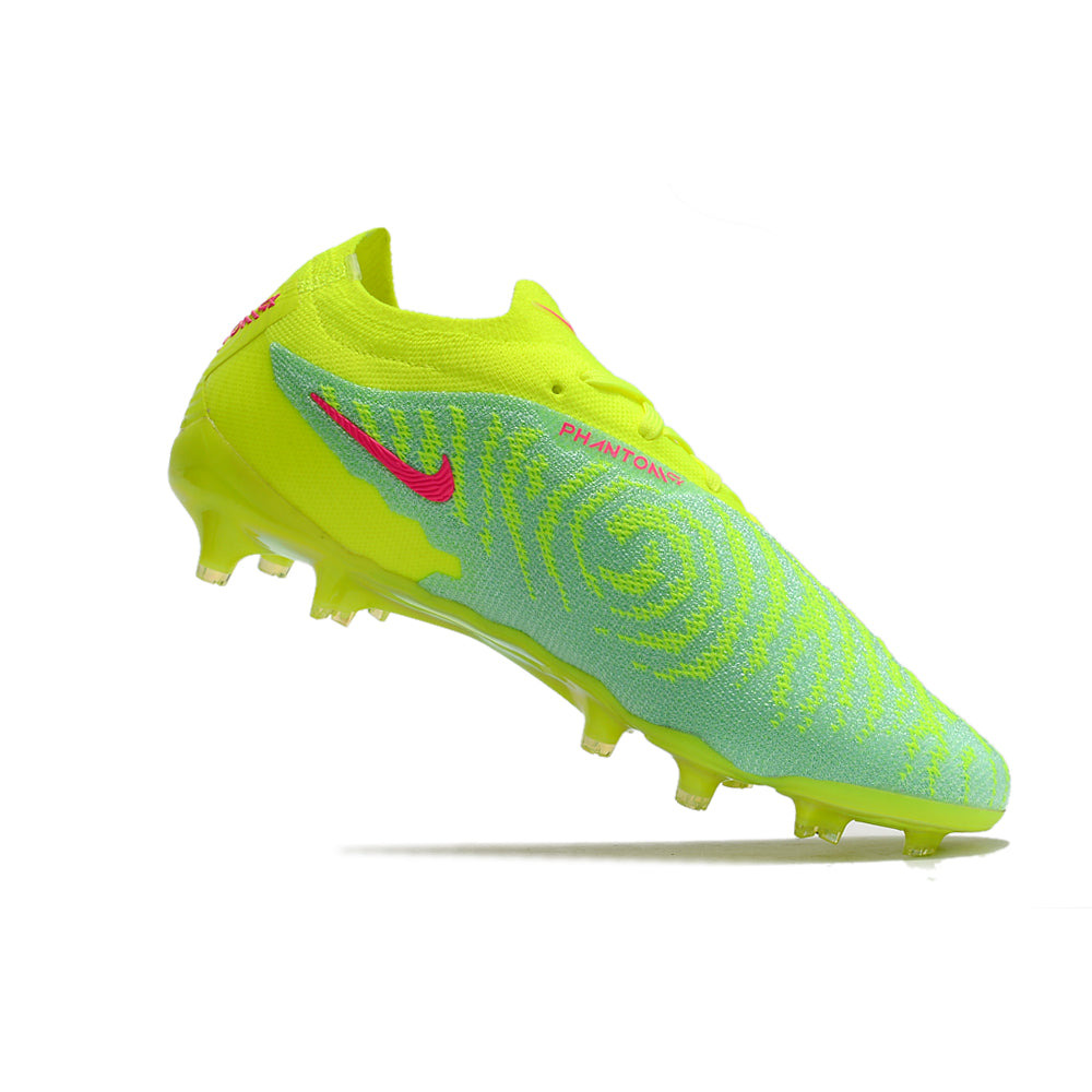 Chuteira Campo Nike Phantom GX Elite FG Verde e Rosa
