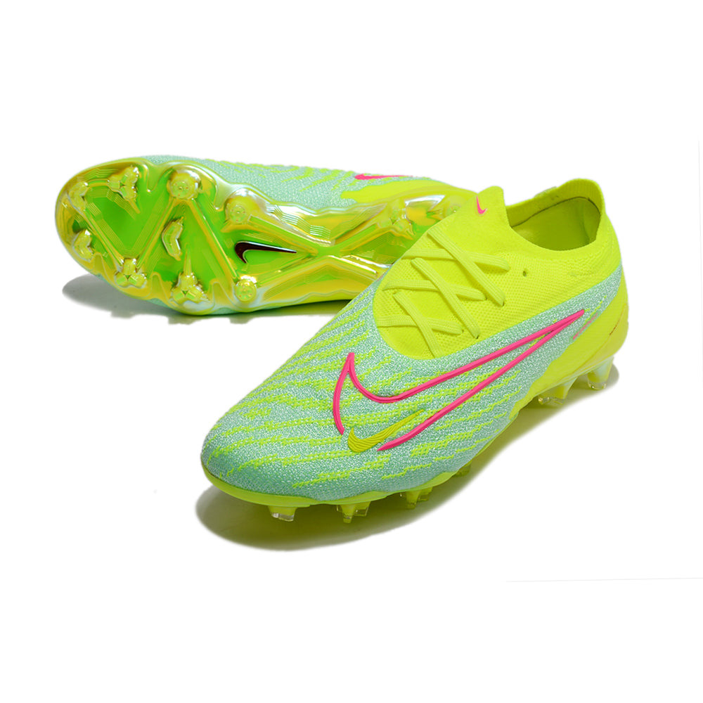 Chuteira Campo Nike Phantom GX Elite FG Verde e Rosa