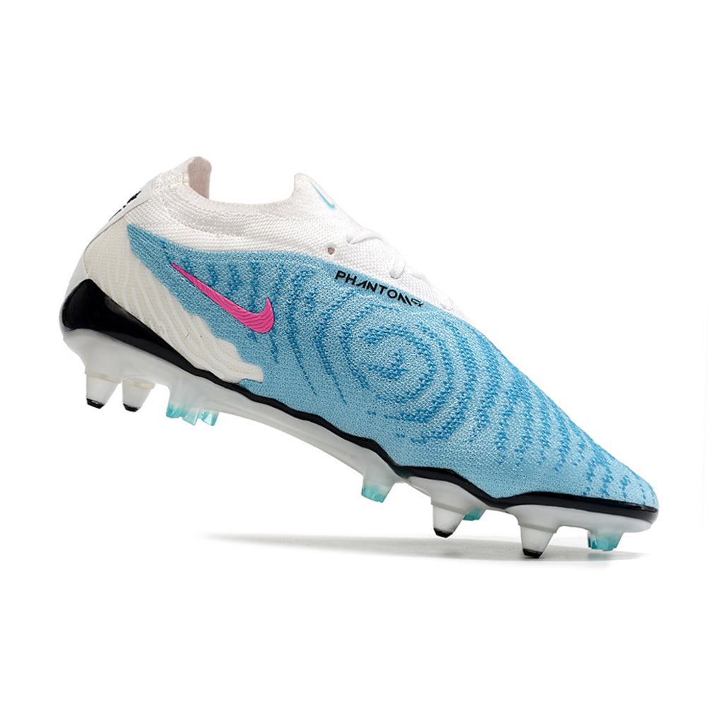 Chuteira Campo Nike Phantom GX Elite Ponta de Aluminio Branca e Azul 