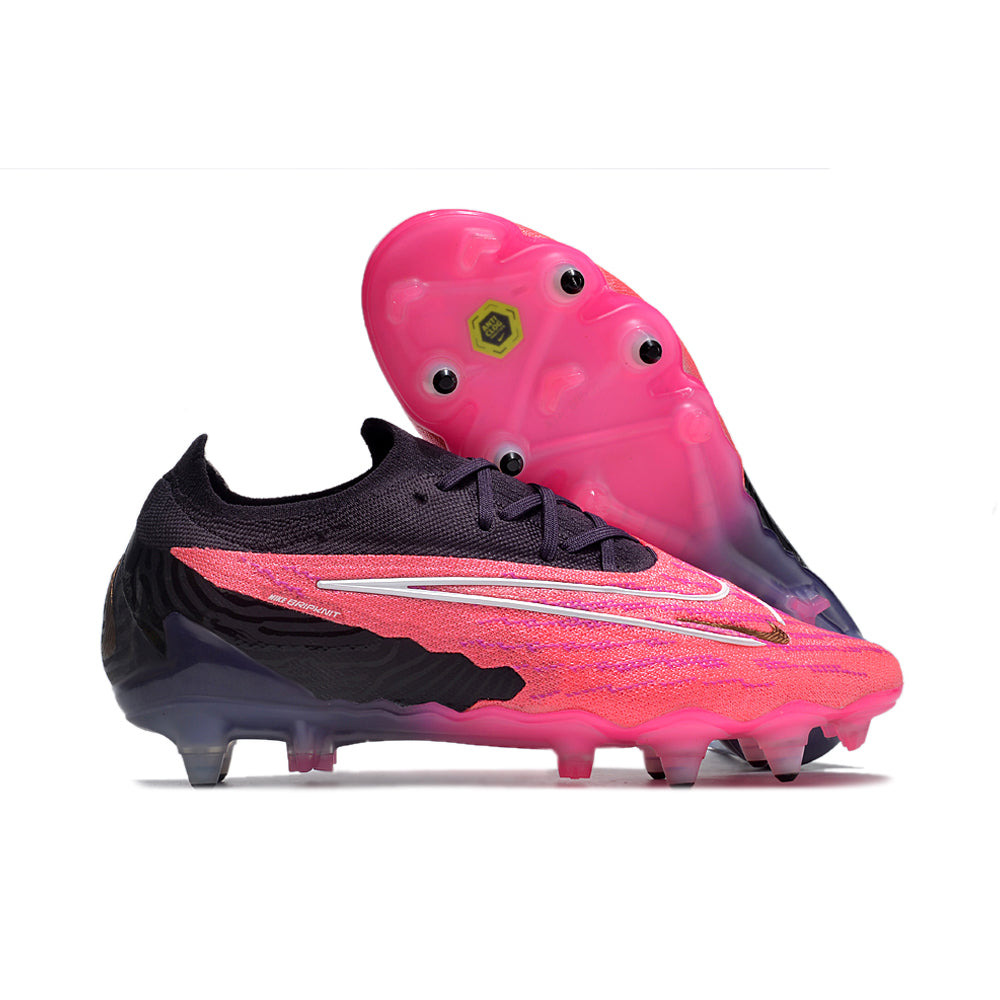Chuteira Campo Nike Phantom GX Elite Ponta de Aluminio Preta e Rosa 
