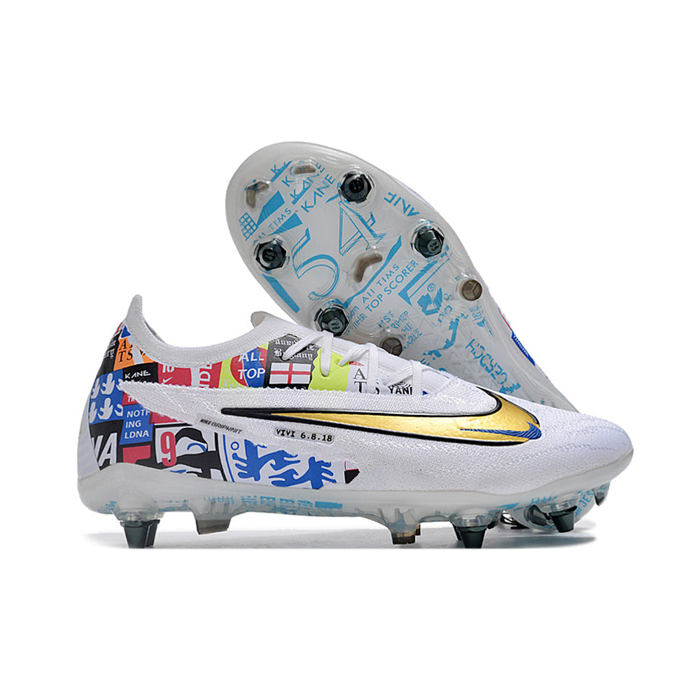 Chuteira Campo Nike Phantom GX Elite Trava Mista Branca 