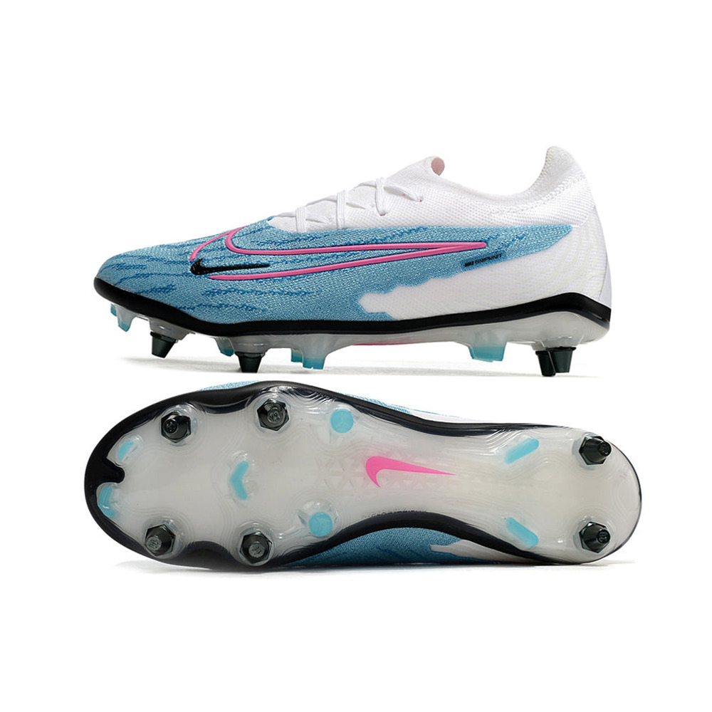 Chuteira Campo Nike Phantom GX Elite Trava Mista Branca e Azul 