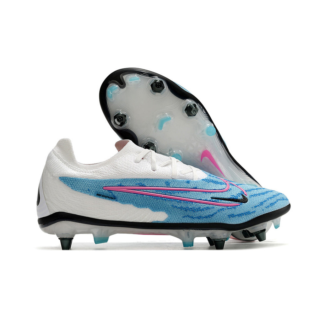 Chuteira Campo Nike Phantom GX Elite Trava Mista Branca e Azul 