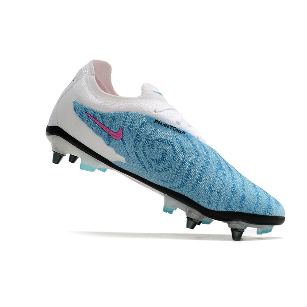 Chuteira Campo Nike Phantom GX Elite Trava Mista Branca e Azul 