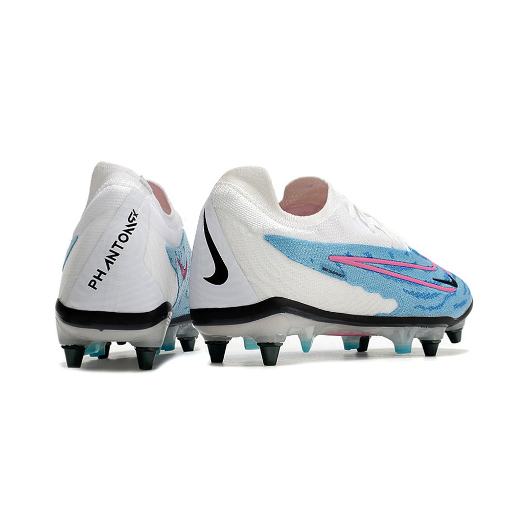 Chuteira Campo Nike Phantom GX Elite Trava Mista Branca e Azul 