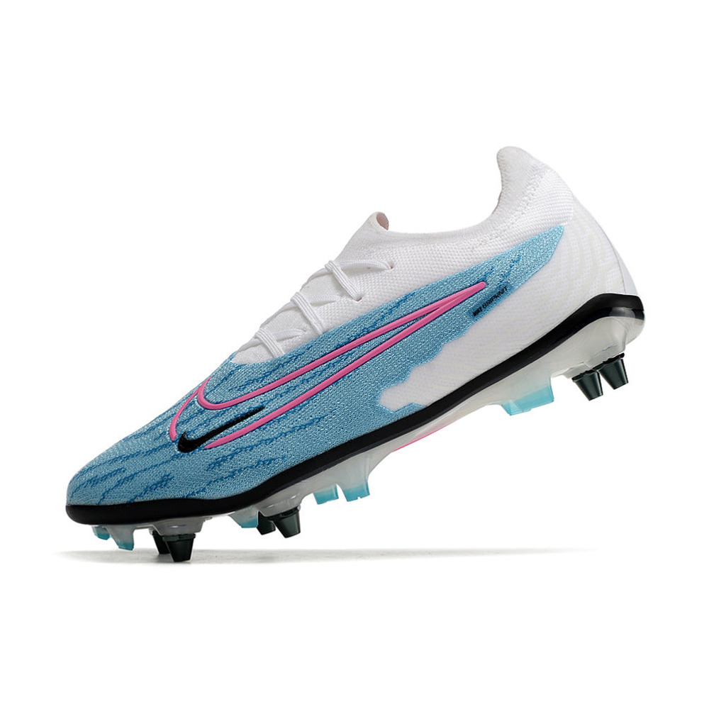 Chuteira Campo Nike Phantom GX Elite Trava Mista Branca e Azul 