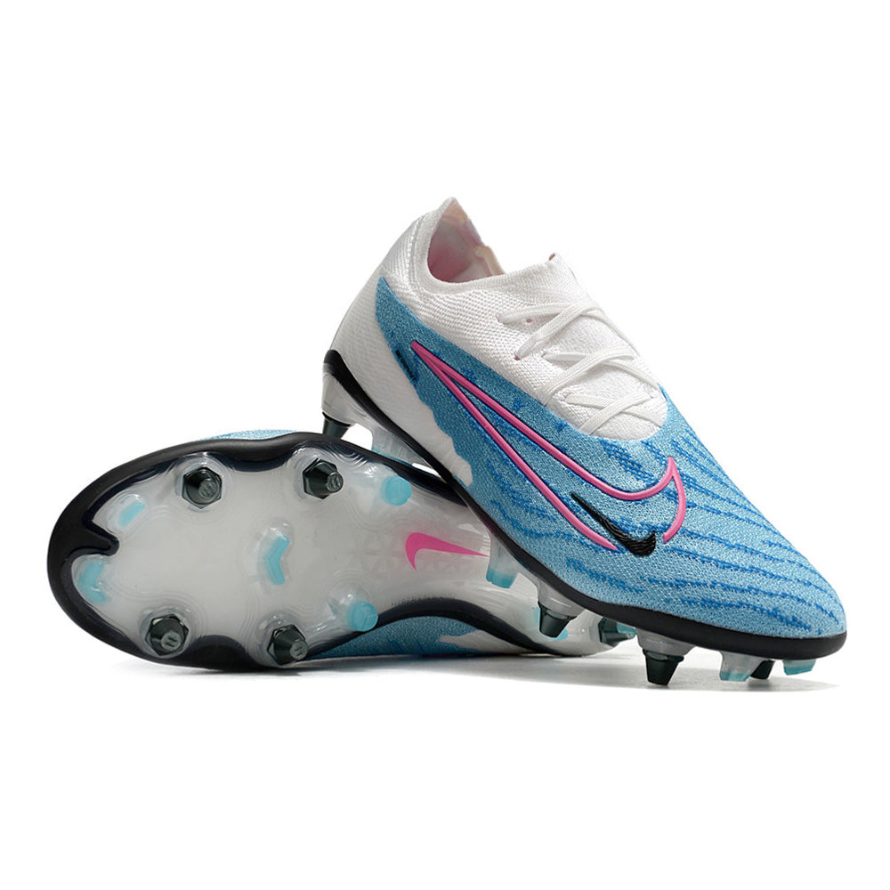 Chuteira Campo Nike Phantom GX Elite Trava Mista Branca e Azul 