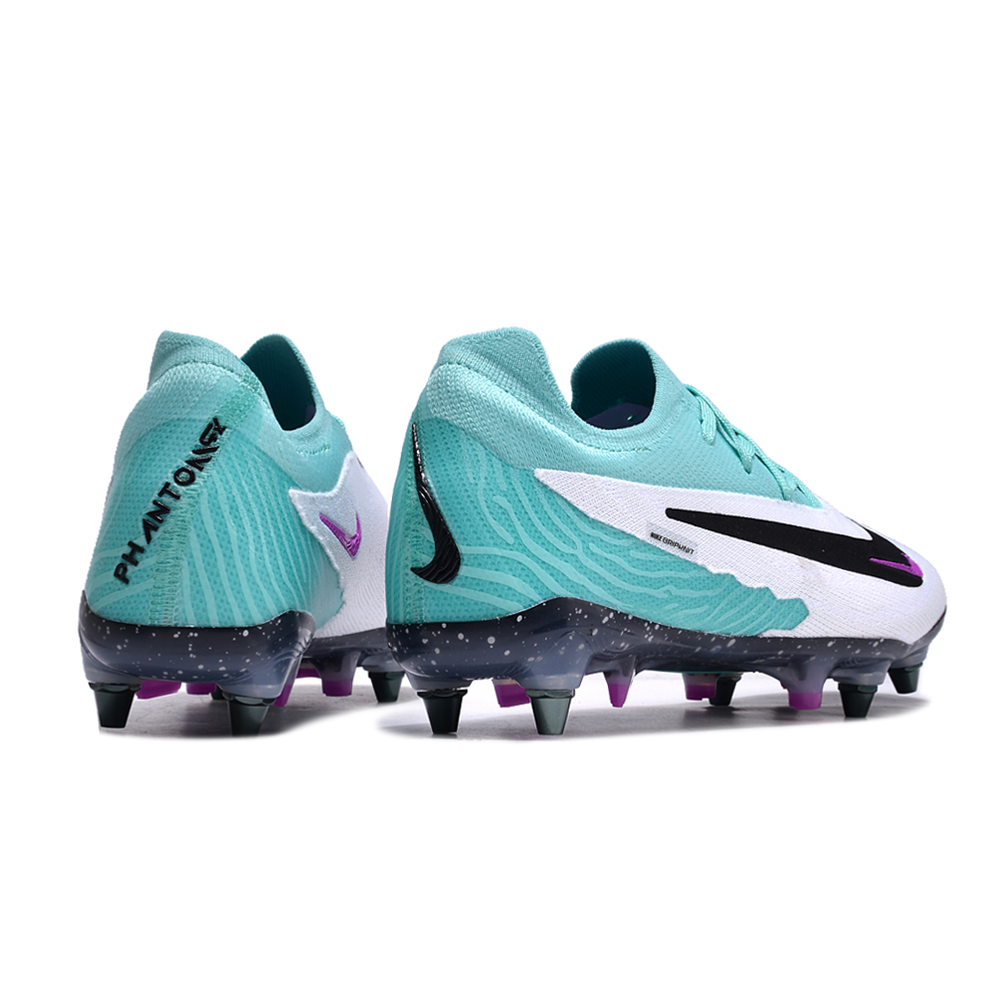 Chuteira Campo Nike Phantom GX Elite Trava Mista Branca, Verde e Roxa 