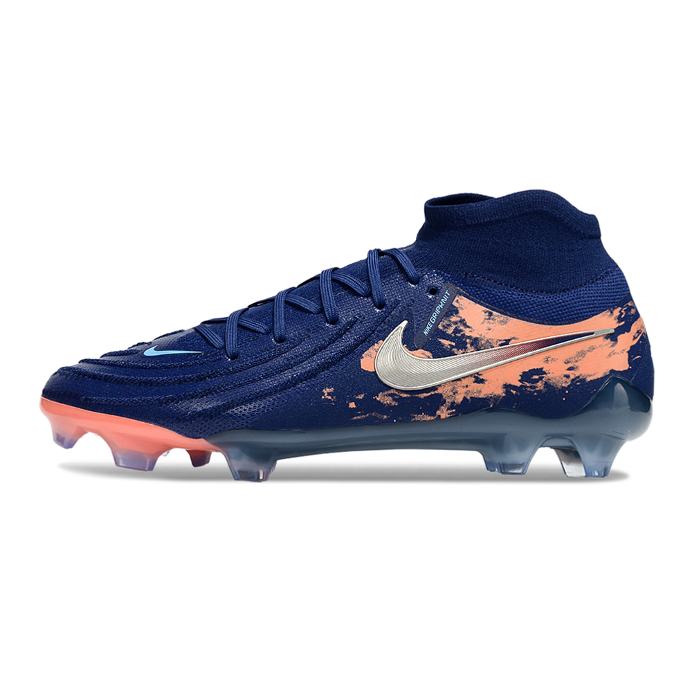 Chuteira Campo Nike Phantom Luna 2 Elite FG Azul e Laranja