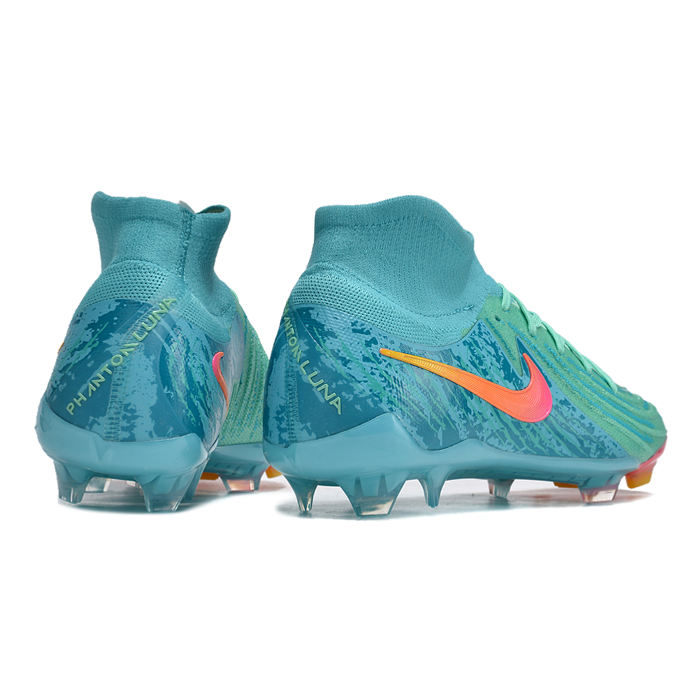 Chuteira Campo Nike Phantom Luna 2 Elite FG Azul e Verde 