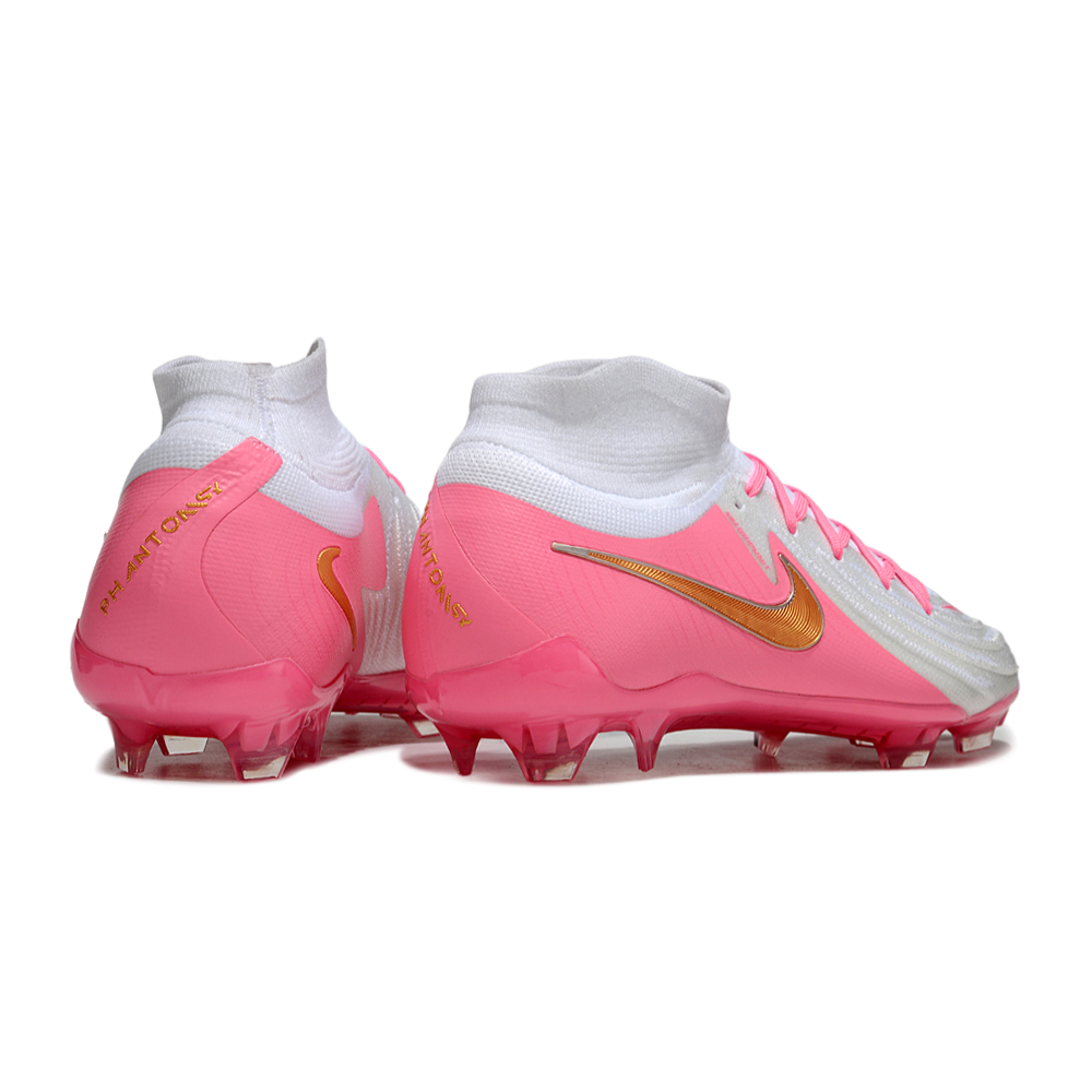 Chuteira Campo Nike Phantom Luna 2 Elite FG Branca e Rosa