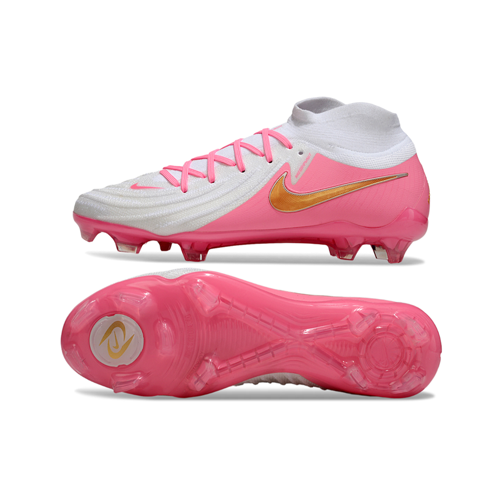 Chuteira Campo Nike Phantom Luna 2 Elite FG Branca e Rosa