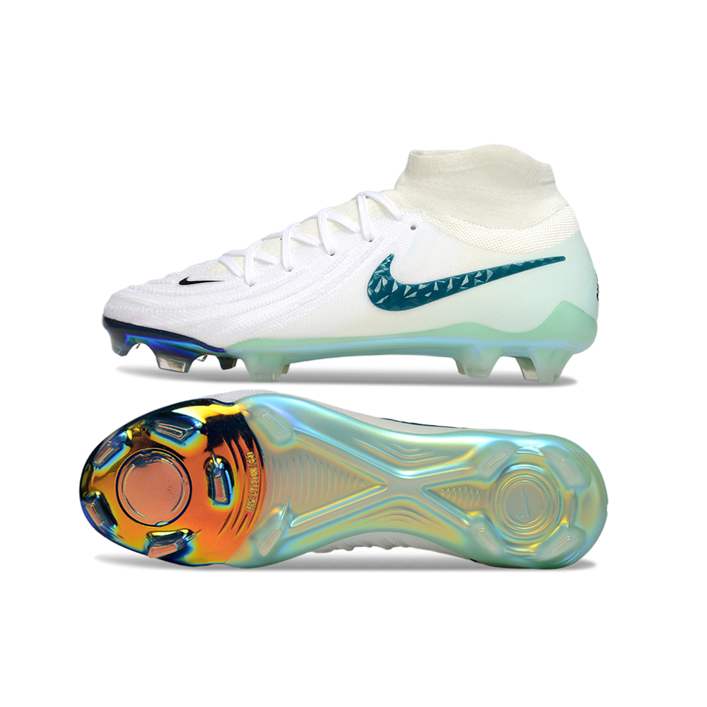 Chuteira Campo Nike Phantom Luna 2 Elite FG Branca e Verde 