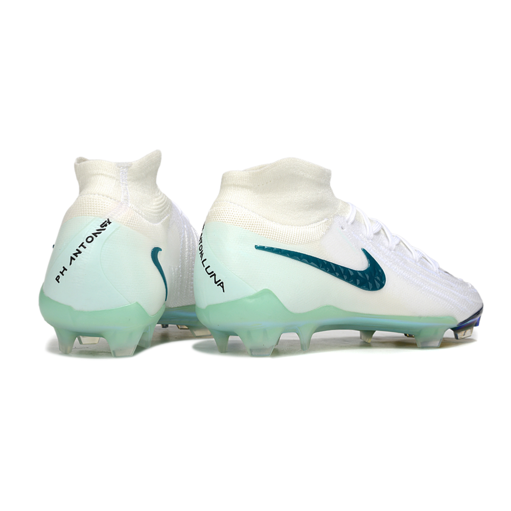 Chuteira Campo Nike Phantom Luna 2 Elite FG Branca e Verde 