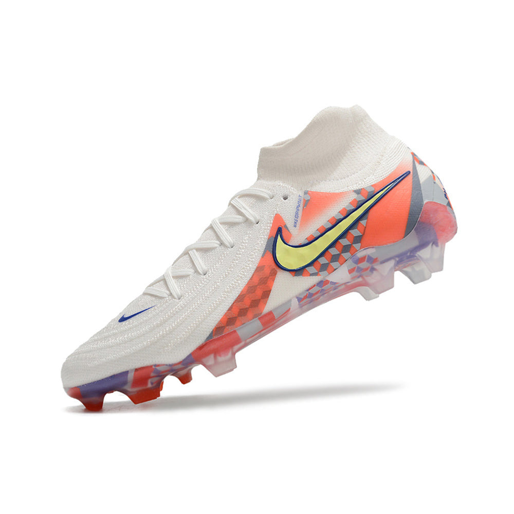 Chuteira Campo Nike Phantom Luna 2 Elite FG Branca e Vermelha 