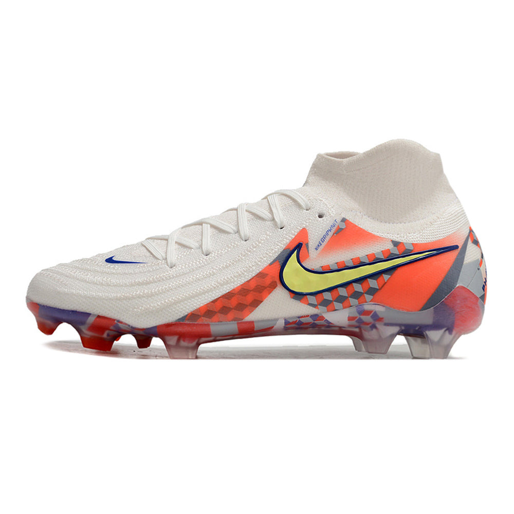 Chuteira Campo Nike Phantom Luna 2 Elite FG Branca e Vermelha 