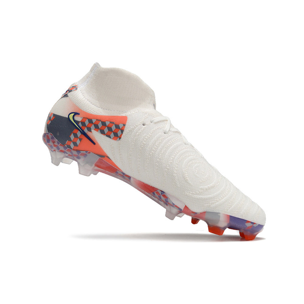 Chuteira Campo Nike Phantom Luna 2 Elite FG Branca e Vermelha 