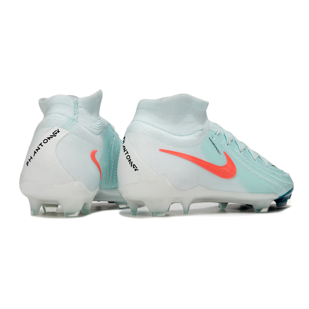 Chuteira Campo Nike Phantom Luna 2 Elite FG Branca, Verde e Laranja 