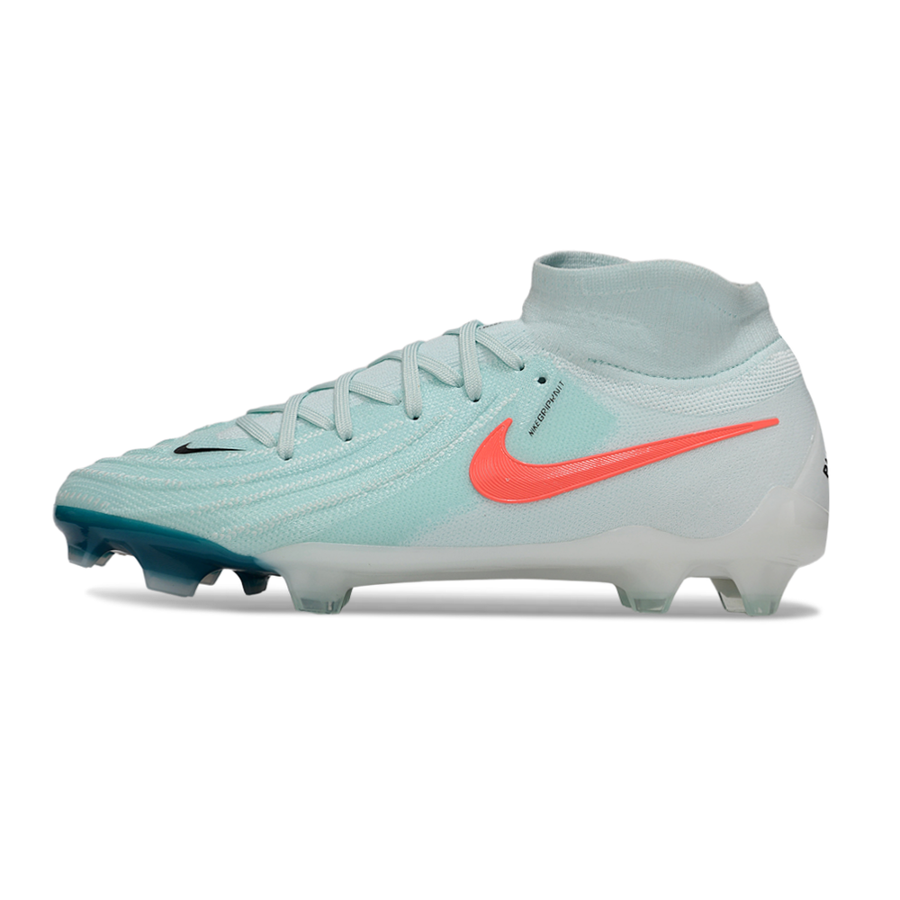 Chuteira Campo Nike Phantom Luna 2 Elite FG Branca, Verde e Laranja 