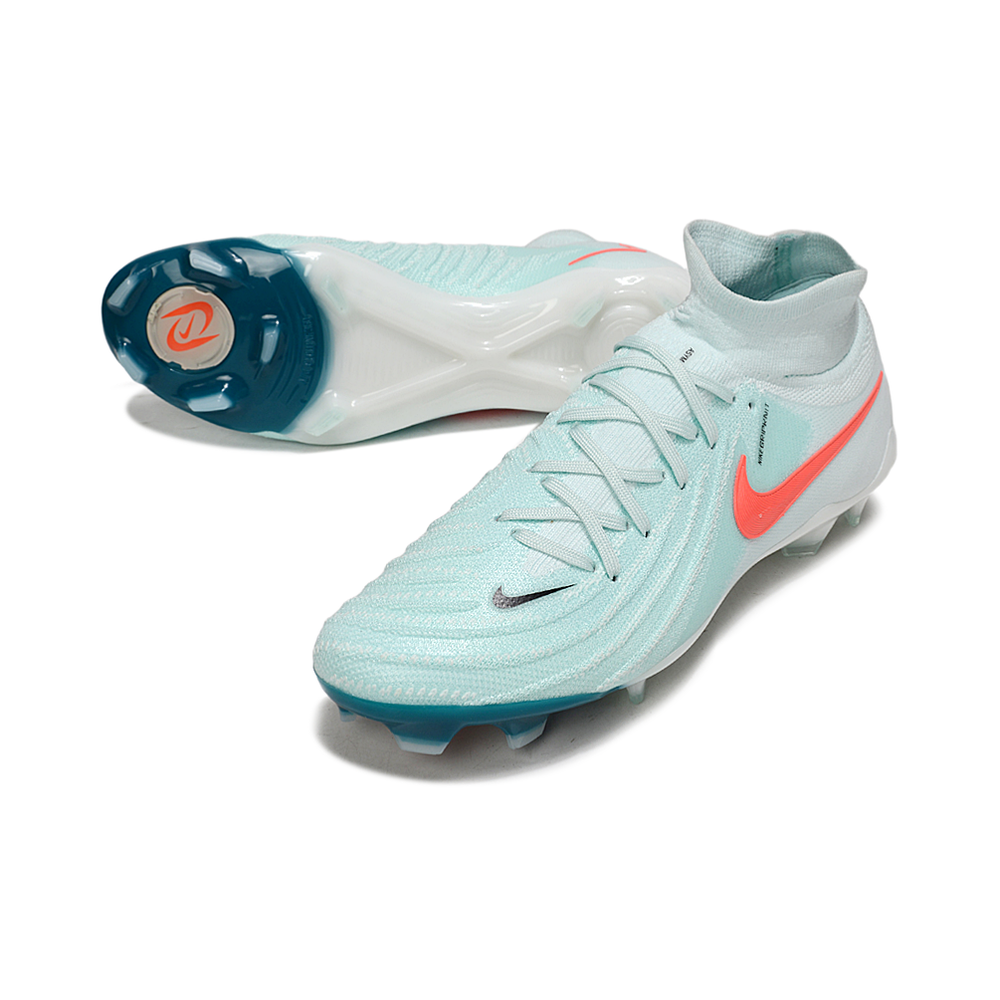 Chuteira Campo Nike Phantom Luna 2 Elite FG Branca, Verde e Laranja 