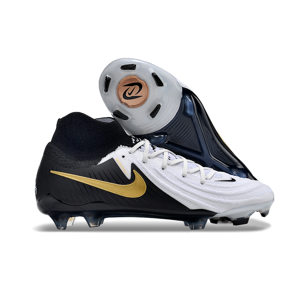 Chuteira Campo Nike Phantom Luna 2 Elite FG Preta e Branca 