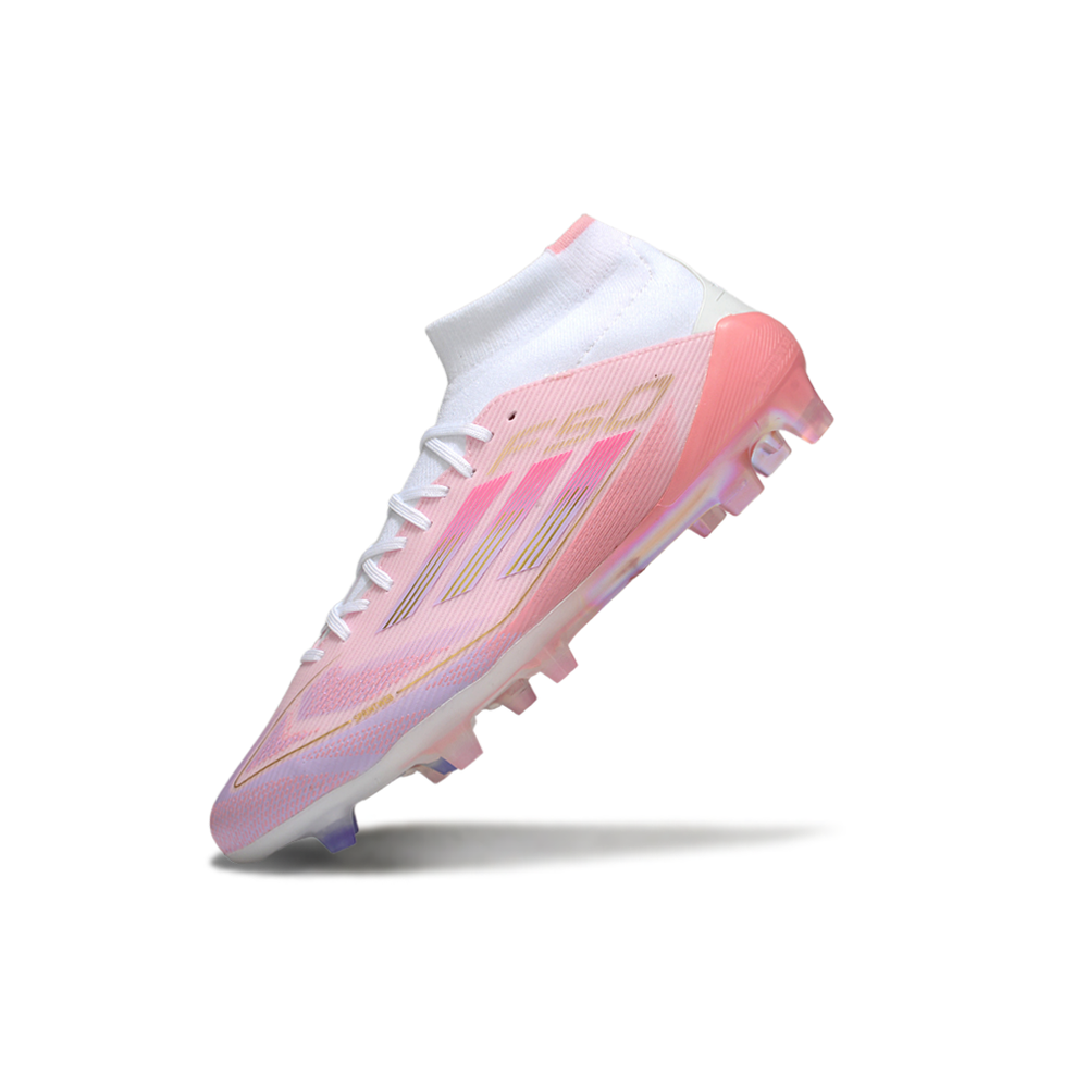 Chuteira Campo Adidas F50 Cano Médio FG Rosa