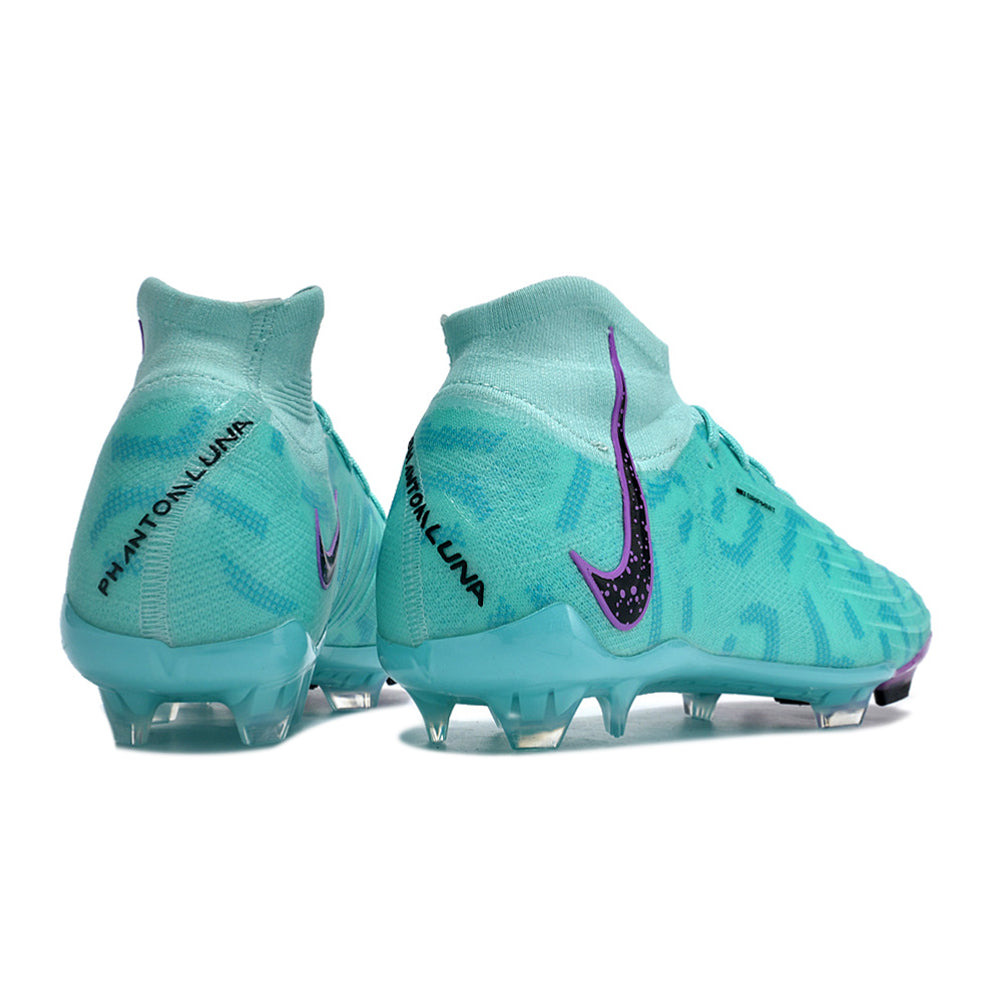 Chuteira Campo Nike Phantom Luna Elite FG Azul e Roxa 