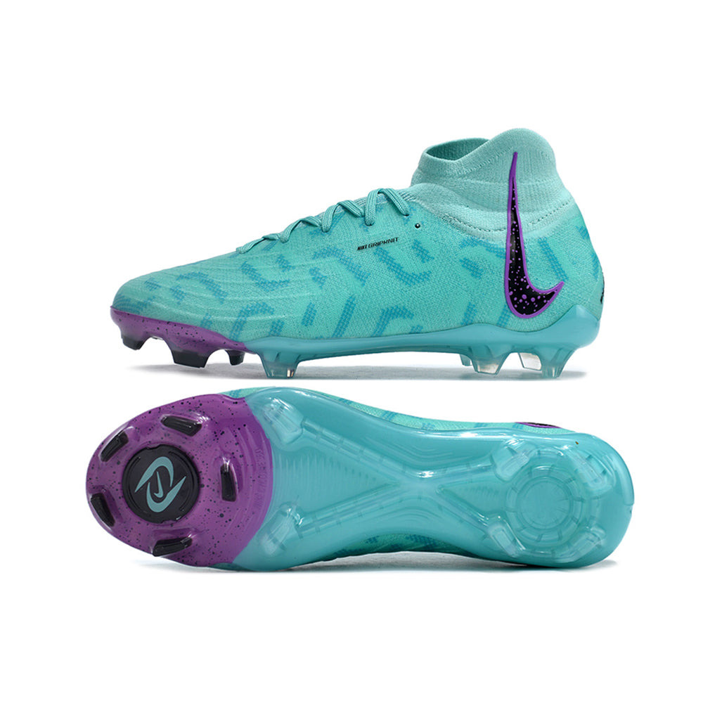 Chuteira Campo Nike Phantom Luna Elite FG Azul e Roxa 