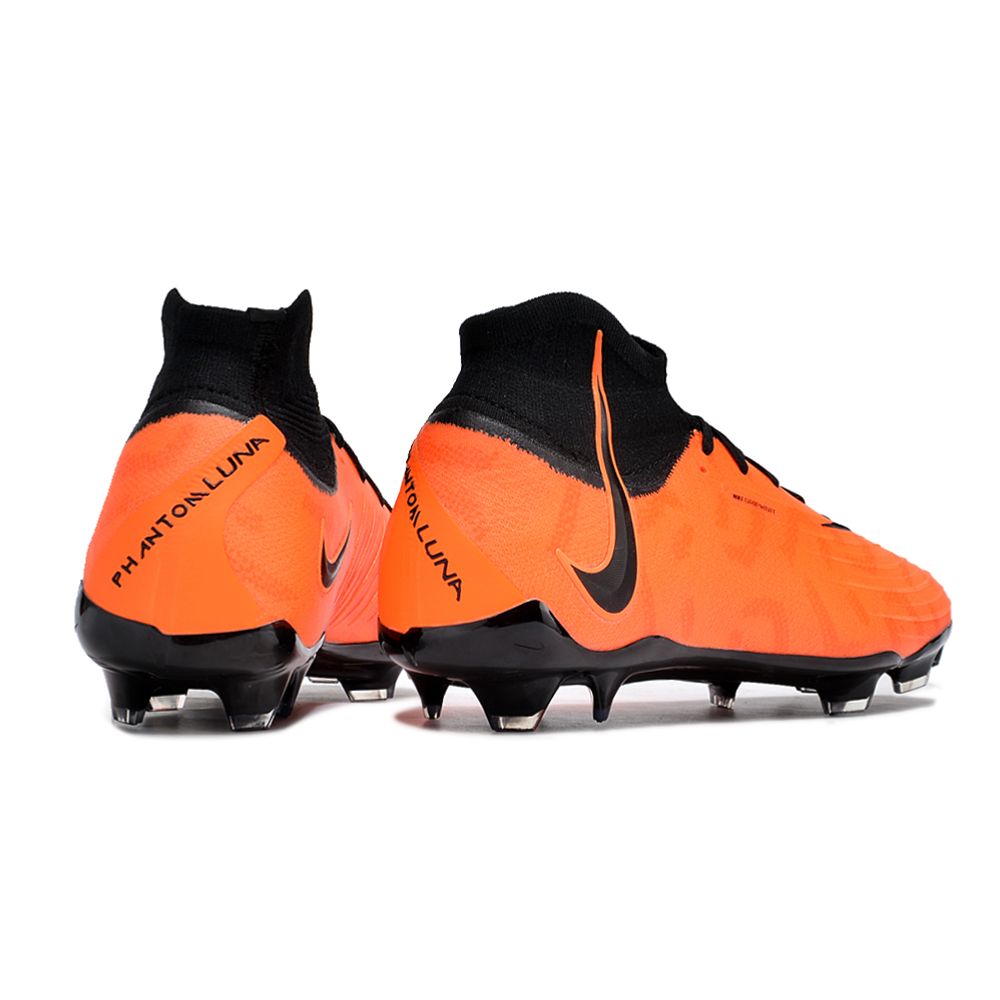 Chuteira Campo Nike Phantom Luna Elite FG Laranja e Preta