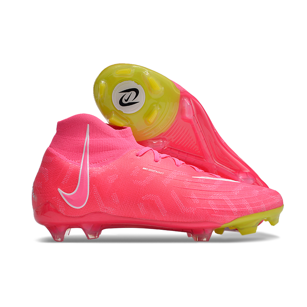 Chuteira Campo Nike Phantom Luna FG Rosa e Verde