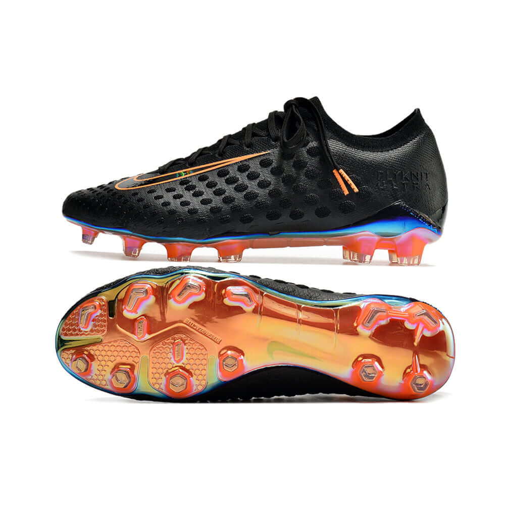 Chuteira Campo Nike Phantom Ultra Venom Elite FG Preta e Laranja