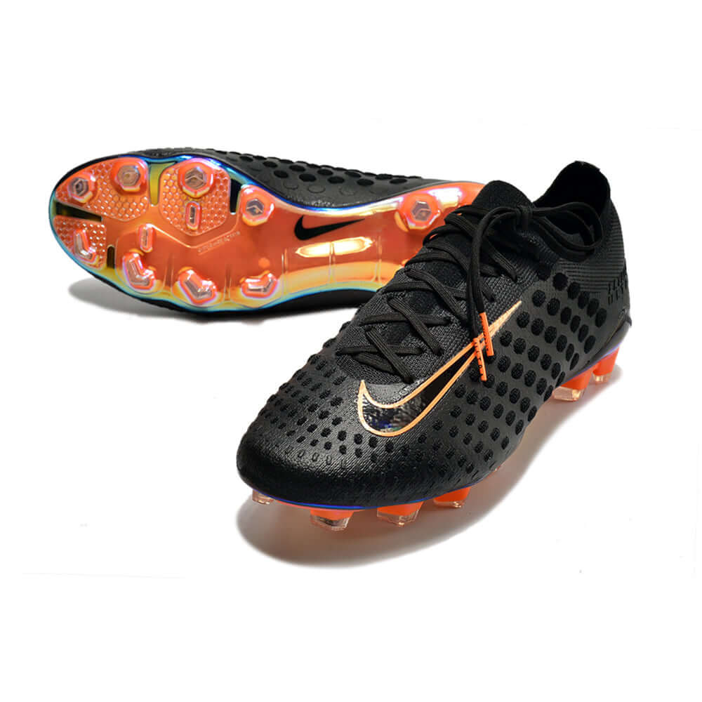 Chuteira Campo Nike Phantom Ultra Venom Elite FG Preta e Laranja