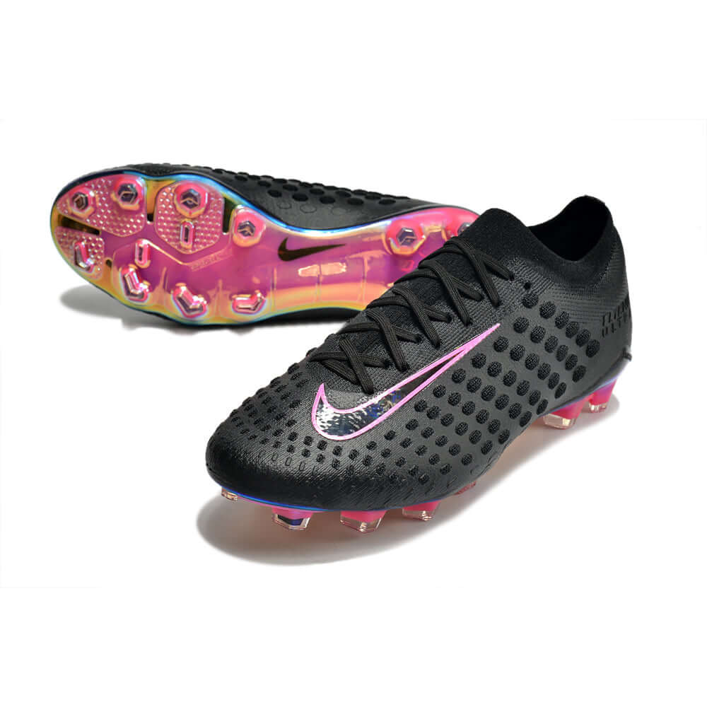 Chuteira Campo Nike Phantom Ultra Venom Elite FG Preta e Rosa