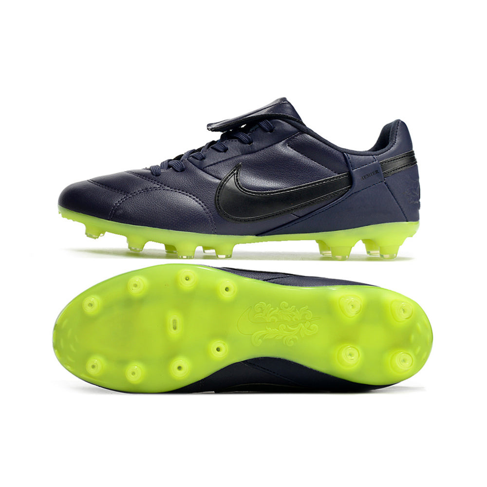 Chuteira Campo Nike Premier 3 FG Azul Escuro e Verde