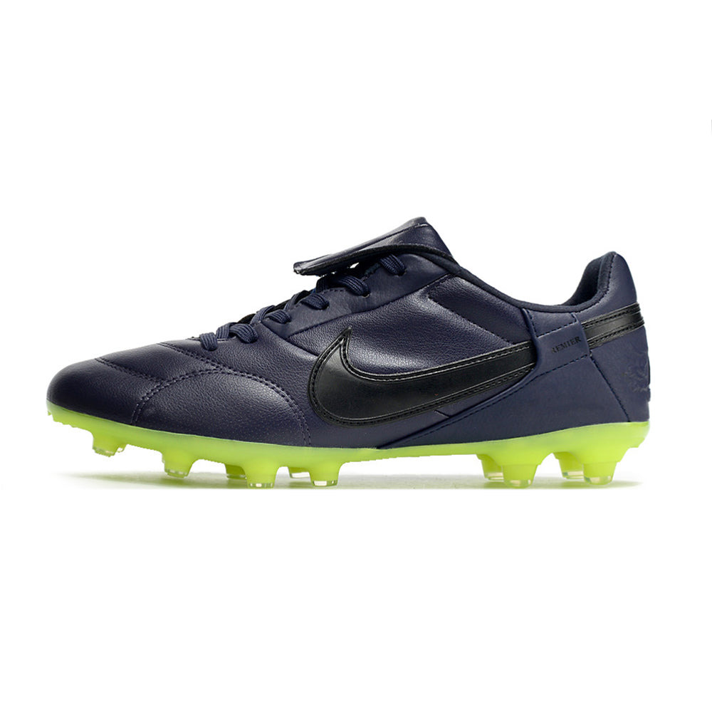 Chuteira Campo Nike Premier 3 FG Azul Escuro e Verde