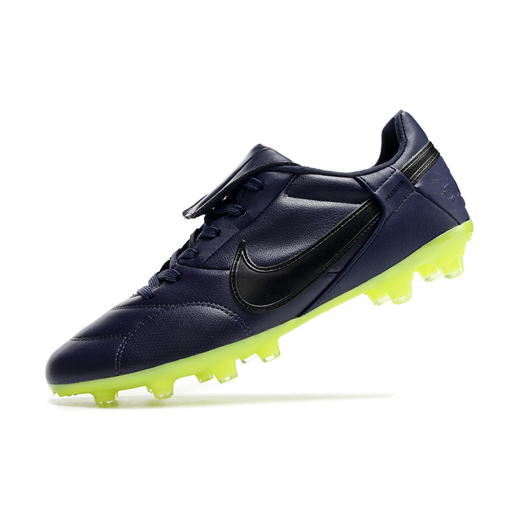 Chuteira Campo Nike Premier 3 FG Azul Escuro e Verde