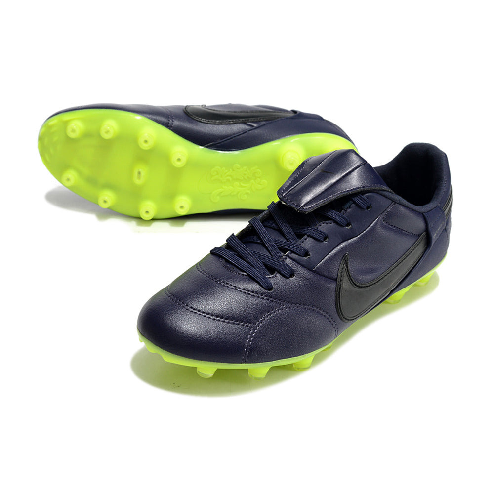 Chuteira Campo Nike Premier 3 FG Azul Escuro e Verde