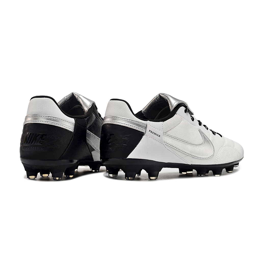 Chuteira Campo Nike Premier 3 FG Branca e Prata