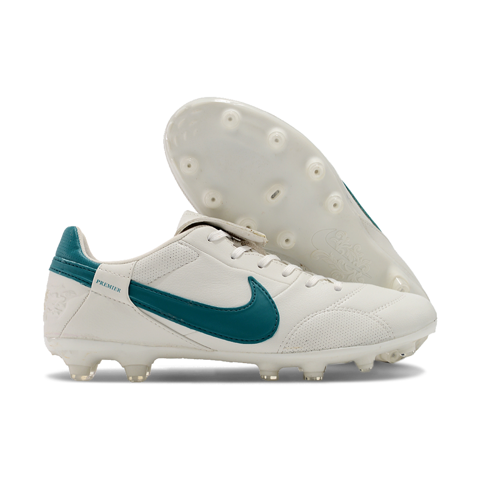 Chuteira Campo Nike Premier 3 FG Branca e Verde 