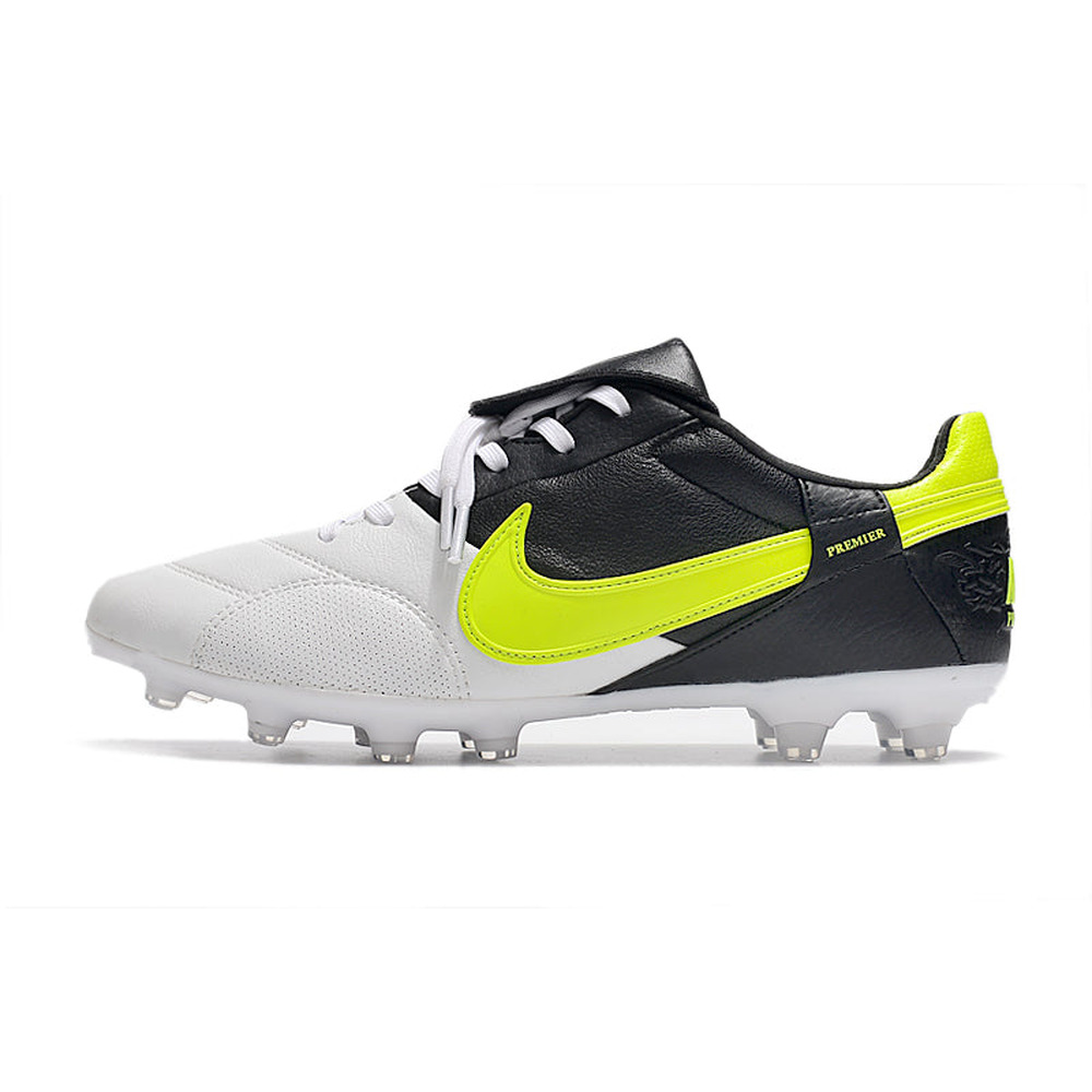 Chuteira Campo Nike Premier 3 FG Branca, Preta e Verde 