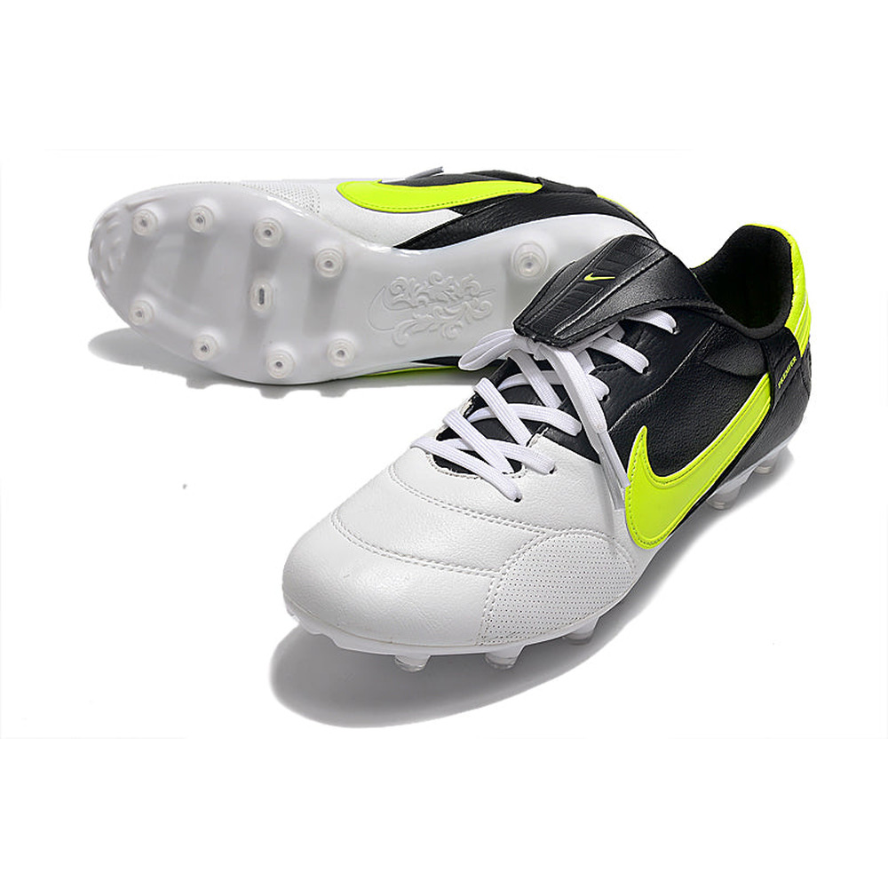 Chuteira Campo Nike Premier 3 FG Branca, Preta e Verde 