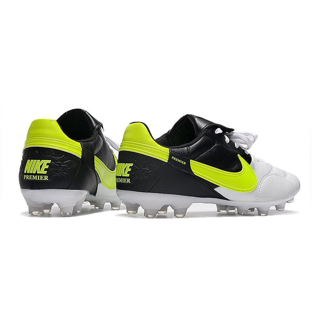 Chuteira Campo Nike Premier 3 FG Branca, Preta e Verde 