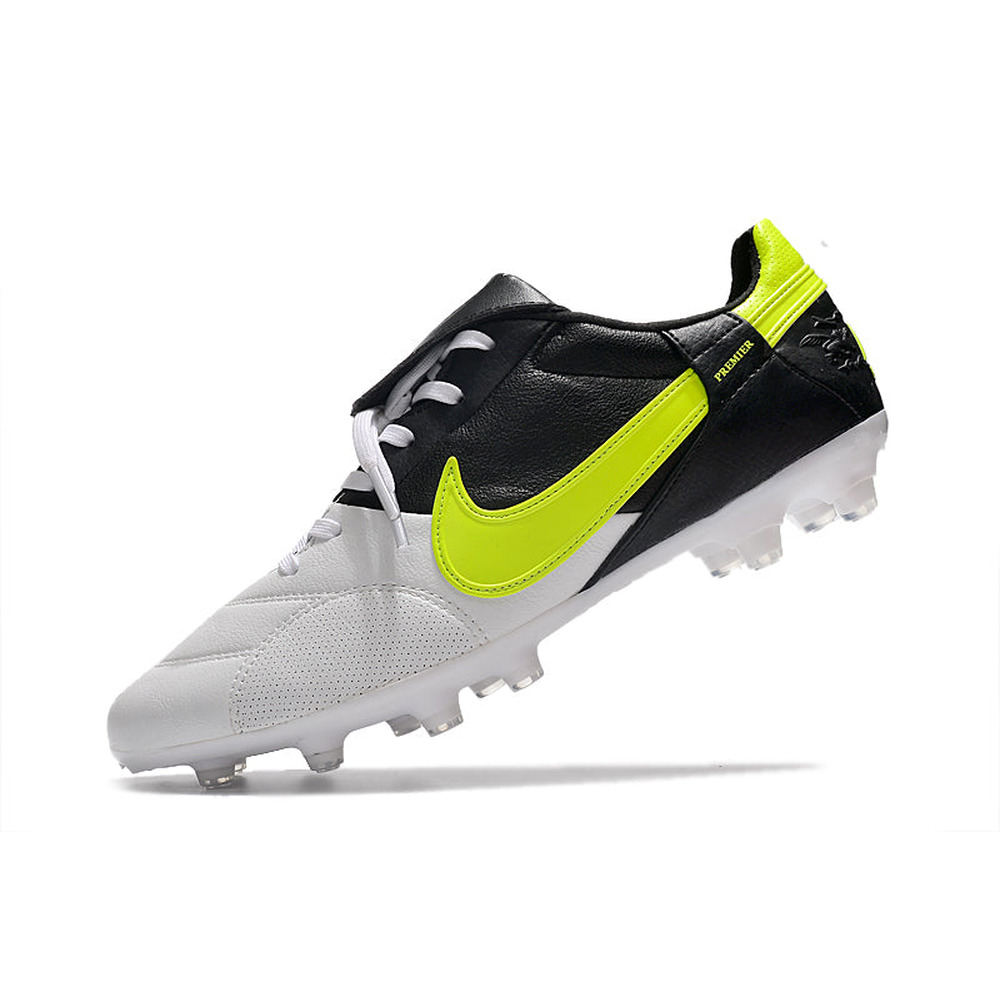 Chuteira Campo Nike Premier 3 FG Branca, Preta e Verde 