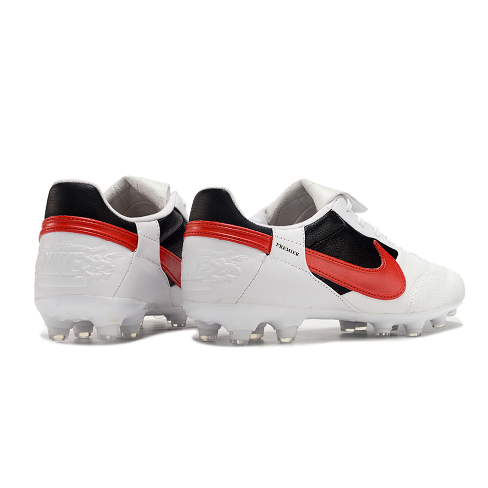 Chuteira Campo Nike Premier 3 FG Branca, Vermelha e Preta
