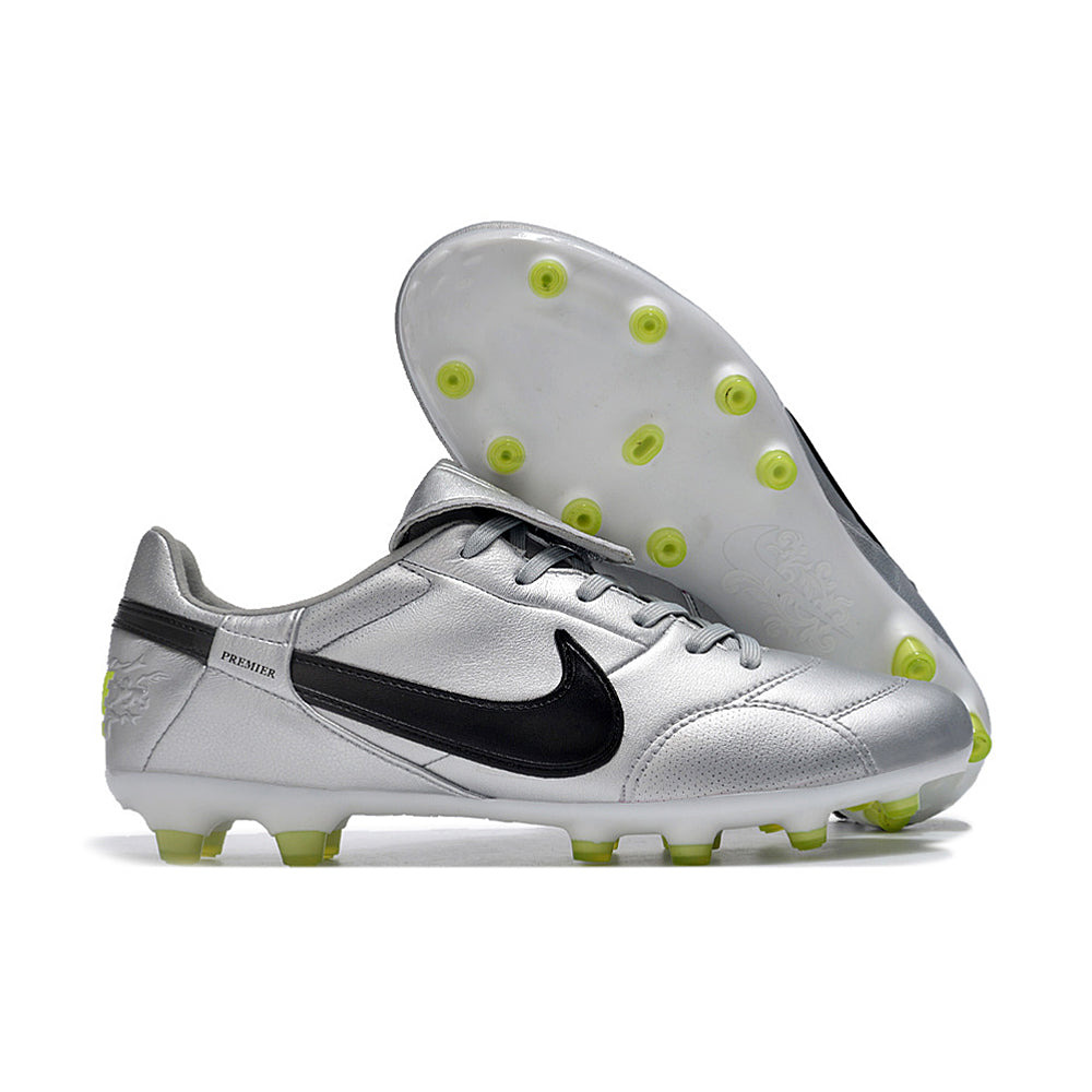 Chuteira Campo Nike Premier 3 FG Prata e Preto