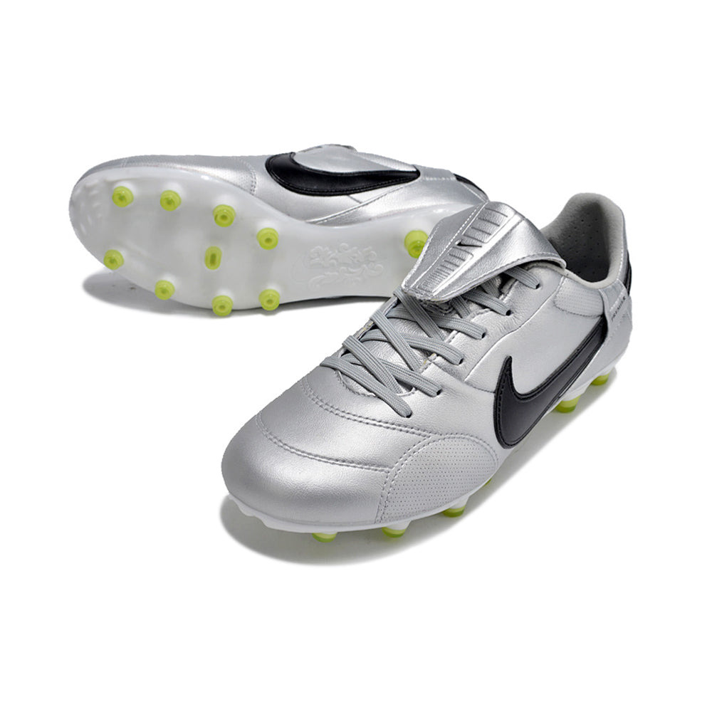 Chuteira Campo Nike Premier 3 FG Prata e Preto