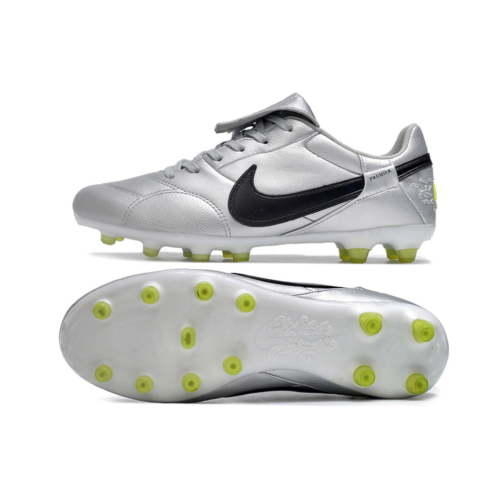 Chuteira Campo Nike Premier 3 FG Prata e Preto