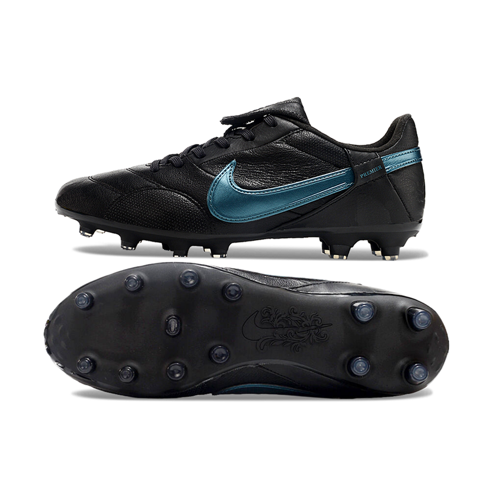 Chuteira Campo Nike Premier 3 FG Preto e Azul