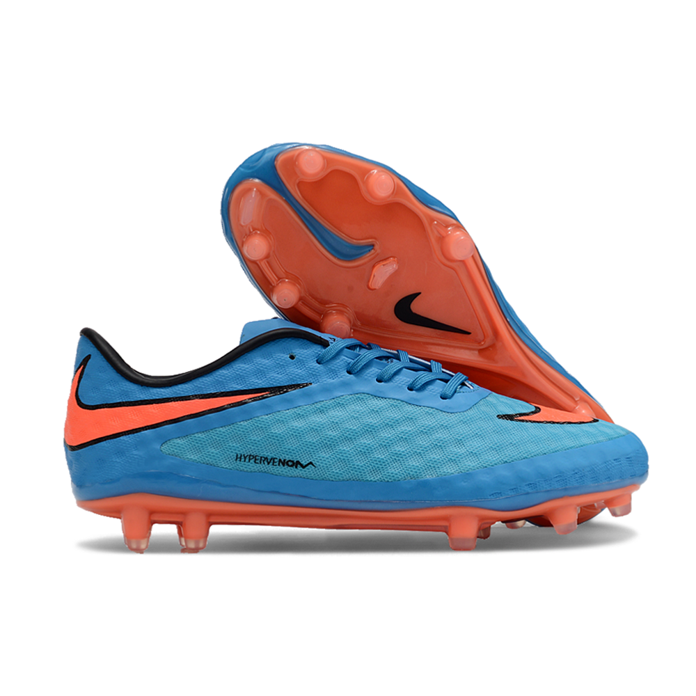 Chuteira Campo Nike Retrô Hypervenom Phantom I FG Azul, Laranja e Preto